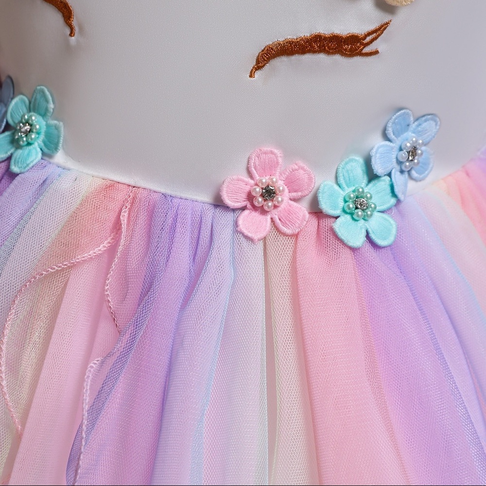 LIXURY Birthday Unicorn Dress to Celebrate Flower Girl 5068 - Picture 6 of 11